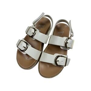 Girls Cat & Jack White Double Buckle Sandals Size 13 Slingback Espadrille